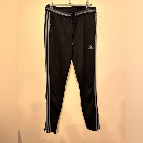 Adidas climacool black with gray stripes joggers size small - Picture 1 of 5